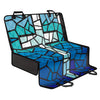 Blue Stained Glass Cross Print Pet Car Back Seat Cover