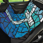 Blue Stained Glass Cross Print Pet Car Back Seat Cover