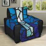 Blue Stained Glass Cross Print Recliner Protector