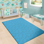 Blue Stethoscope Pattern Print Area Rug