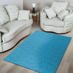 Blue Stethoscope Pattern Print Area Rug