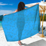Blue Stethoscope Pattern Print Beach Sarong Wrap