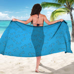 Blue Stethoscope Pattern Print Beach Sarong Wrap