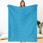 Blue Stethoscope Pattern Print Blanket
