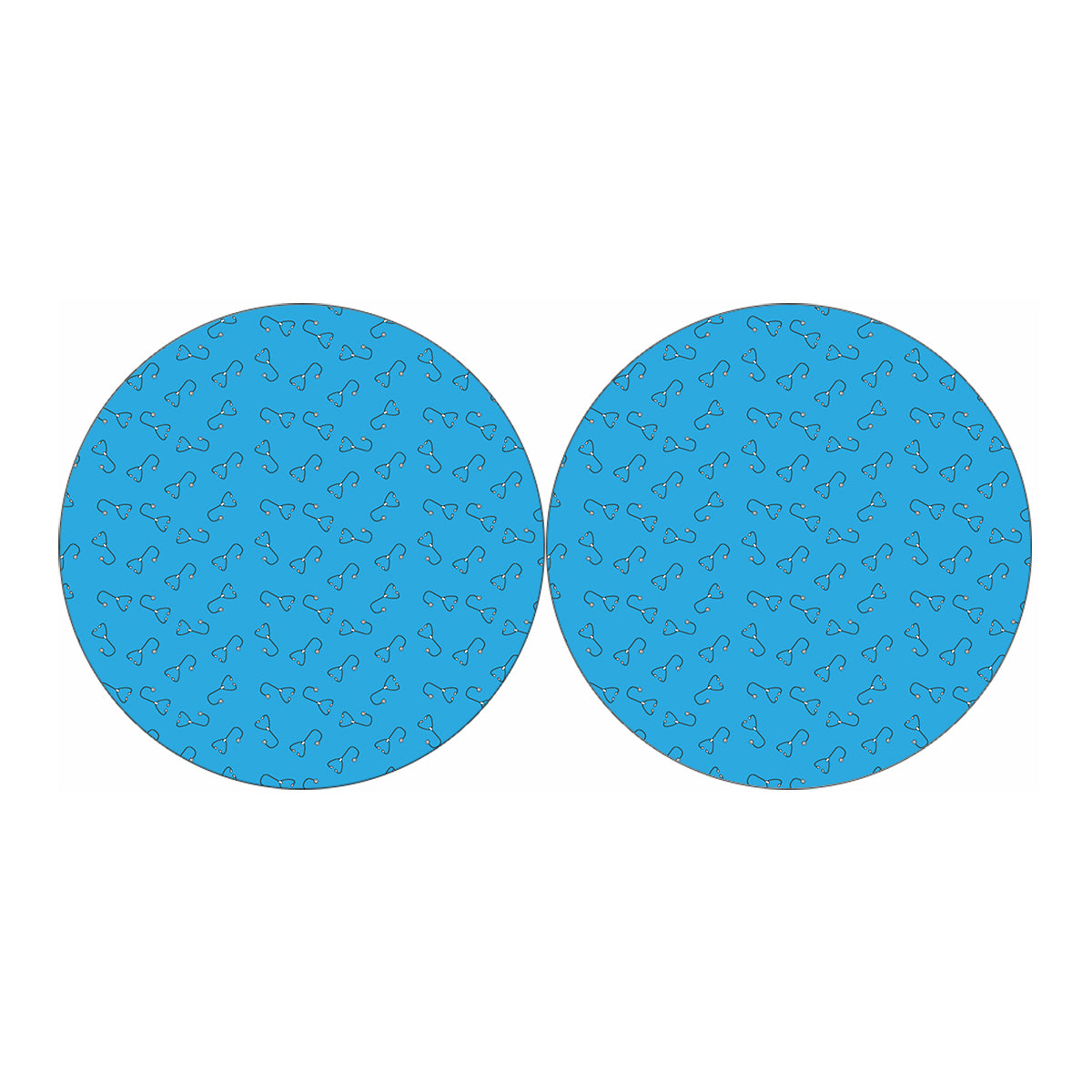 Blue Stethoscope Pattern Print Car Coasters