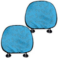 Blue Stethoscope Pattern Print Car Headrest Covers