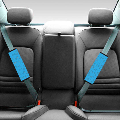Blue Stethoscope Pattern Print Car Seat Belt Covers