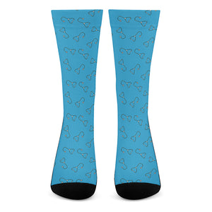 Blue Stethoscope Pattern Print Crew Socks