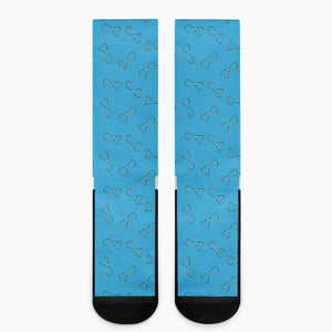 Blue Stethoscope Pattern Print Crew Socks