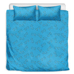 Blue Stethoscope Pattern Print Duvet Cover Bedding Set