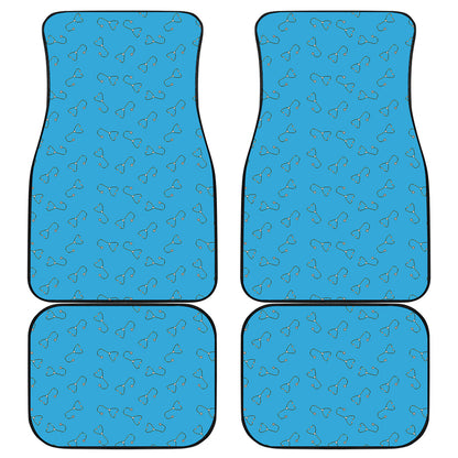 Blue Stethoscope Pattern Print Front and Back Car Floor Mats