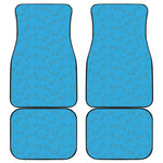 Blue Stethoscope Pattern Print Front and Back Car Floor Mats