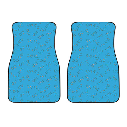 Blue Stethoscope Pattern Print Front Car Floor Mats