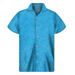 Blue Stethoscope Pattern Print Men's Short Sleeve Shirt