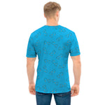 Blue Stethoscope Pattern Print Men's T-Shirt