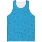 Blue Stethoscope Pattern Print Men's Tank Top