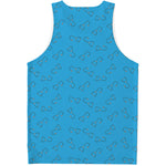 Blue Stethoscope Pattern Print Men's Tank Top