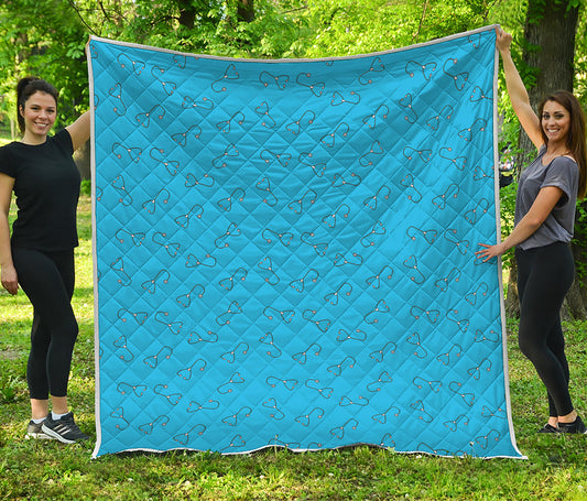 Blue Stethoscope Pattern Print Quilt