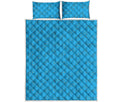 Blue Stethoscope Pattern Print Quilt Bed Set