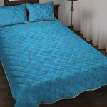 Blue Stethoscope Pattern Print Quilt Bed Set