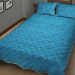 Blue Stethoscope Pattern Print Quilt Bed Set