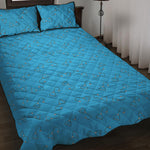 Blue Stethoscope Pattern Print Quilt Bed Set