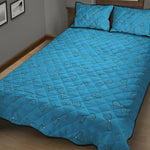 Blue Stethoscope Pattern Print Quilt Bed Set