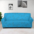 Blue Stethoscope Pattern Print Sofa Cover