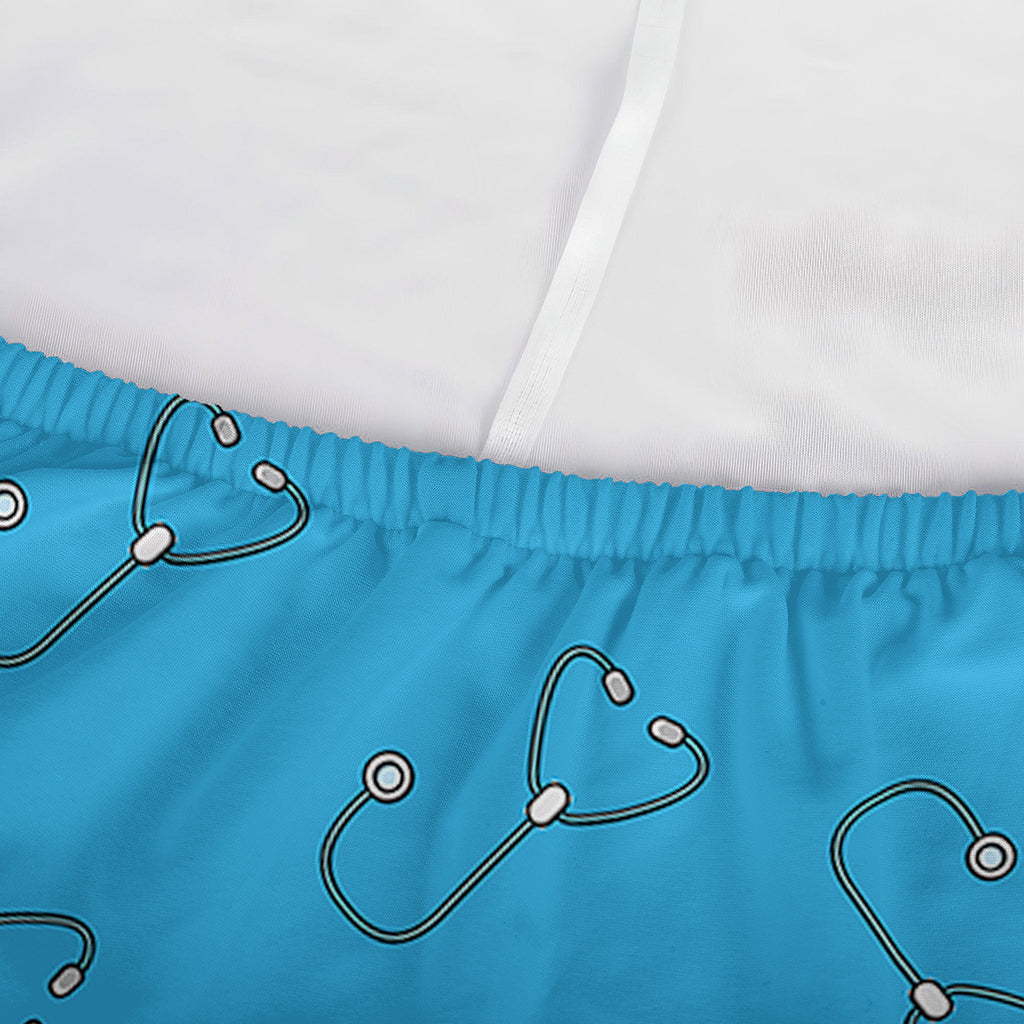 Blue Stethoscope Pattern Print Sofa Cover