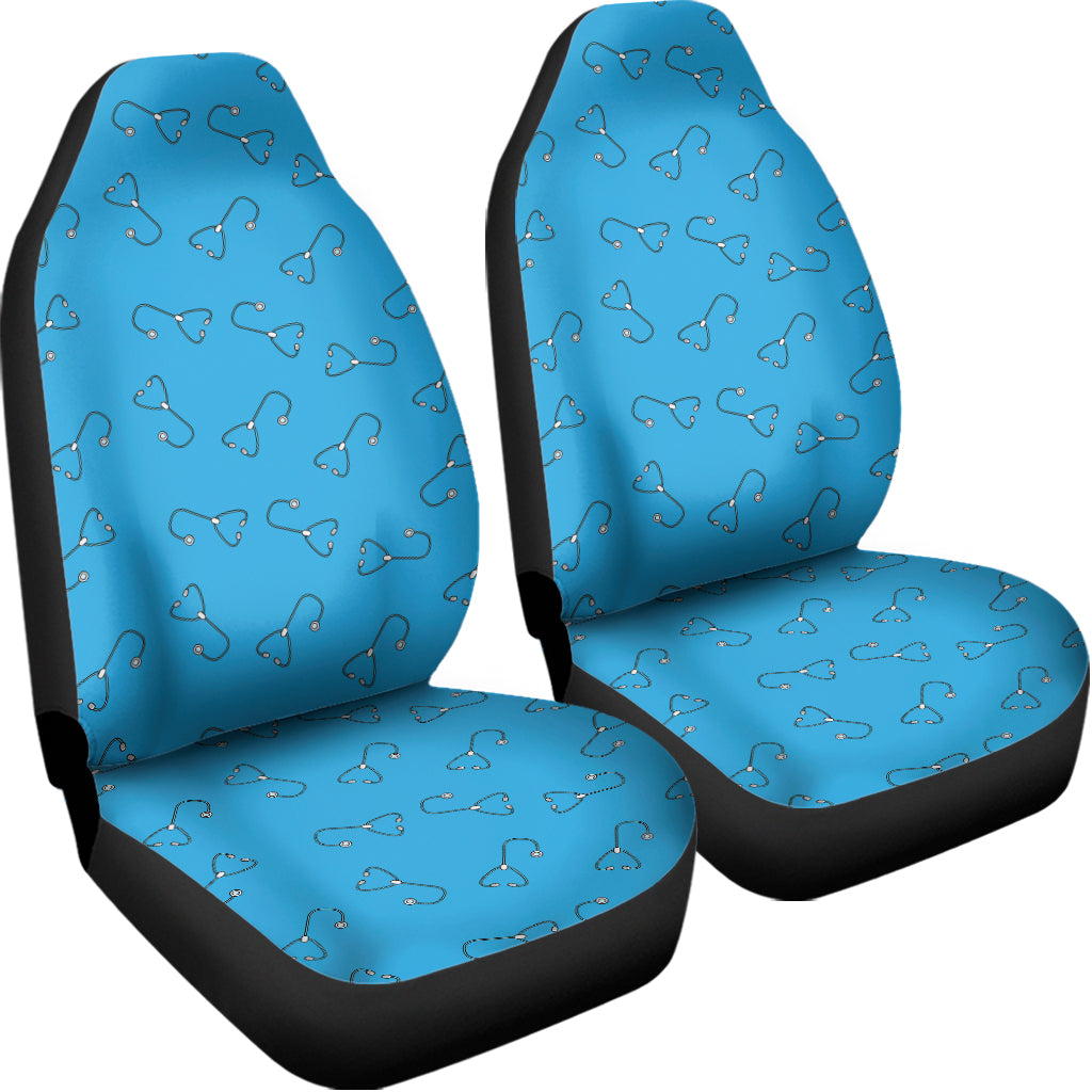 Blue Stethoscope Pattern Print Universal Fit Car Seat Covers