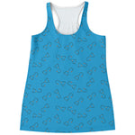 Blue Stethoscope Pattern Print Women's Racerback Tank Top