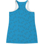 Blue Stethoscope Pattern Print Women's Racerback Tank Top