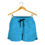 Blue Stethoscope Pattern Print Women's Shorts