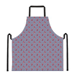 Blue Striped Nautical Anchor Print Apron