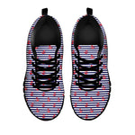 Blue Striped Nautical Anchor Print Black Sneakers