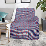 Blue Striped Nautical Anchor Print Blanket