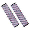 Blue Striped Nautical Anchor Print Car Seat Belt Covers