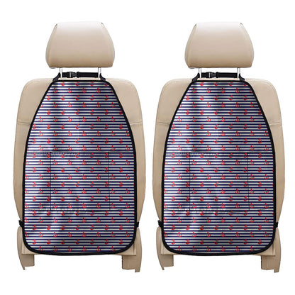 Blue Striped Nautical Anchor Print Car Seat Organizers