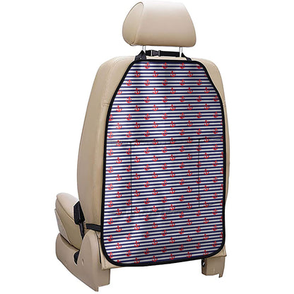 Blue Striped Nautical Anchor Print Car Seat Organizers