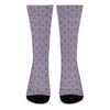 Blue Striped Nautical Anchor Print Crew Socks