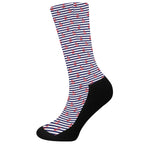 Blue Striped Nautical Anchor Print Crew Socks