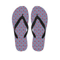 Blue Striped Nautical Anchor Print Flip Flops