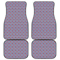 Blue Striped Nautical Anchor Print Front and Back Car Floor Mats
