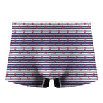 Blue Striped Nautical Anchor Print Men's Boxer Briefs