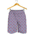 Blue Striped Nautical Anchor Print Men's Shorts