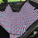 Blue Striped Nautical Anchor Print Pet Car Back Seat Cover