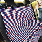 Blue Striped Nautical Anchor Print Pet Car Back Seat Cover