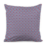 Blue Striped Nautical Anchor Print Pillow Cover