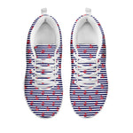 Blue Striped Nautical Anchor Print White Sneakers