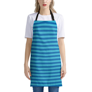 Blue Striped Pattern Print Apron